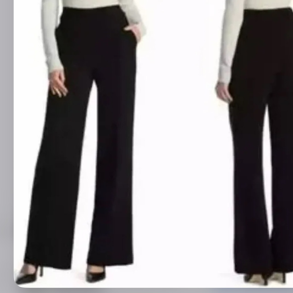 Theory Talbert Wide-Leg Pull-on Pant in Black Admiral Crepe
